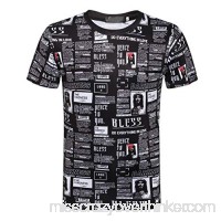 T Shirts for Men Short Sleeve God Bless Newspaper Print Shirt Muscle Fitness Tank Top Holiday Sweatshirt Mens Tops Black B07Q18NZNG